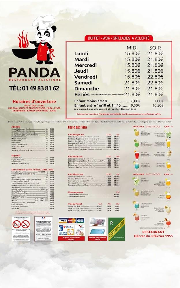Restaurant Panda Champigny Sur Marne - Menu Image 1